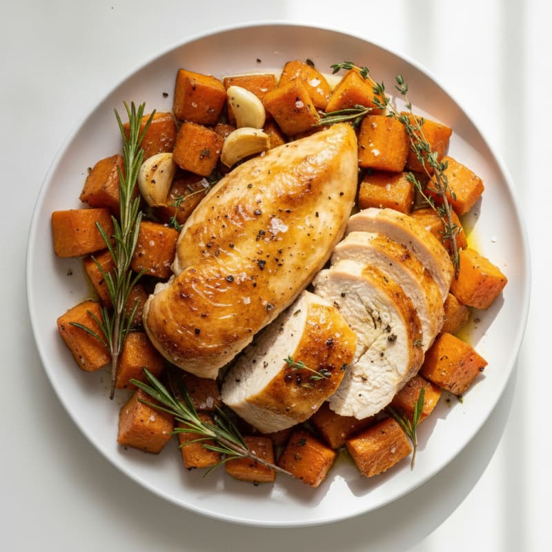 Garlic Herb Roasted Chicken with Root Vegetables