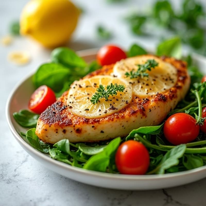 Quick Pan-Seared Lemon Herb Chicken with Fresh Greens