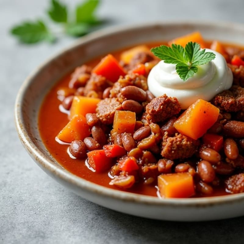 Fire-Roasted Three Bean Beef Chili