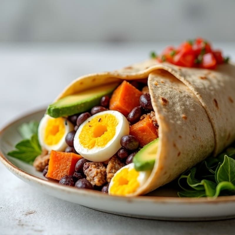 Protein-Packed Sweet Potato Black Bean Breakfast Burrito