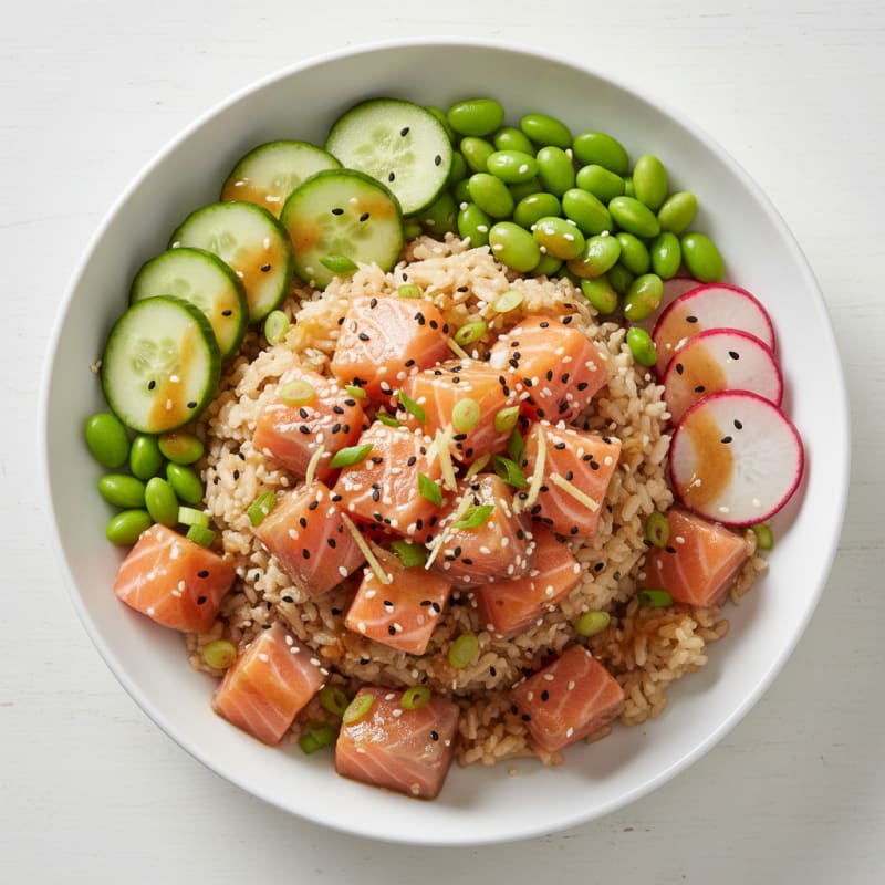 Zesty Salmon Poke Rice Bowl