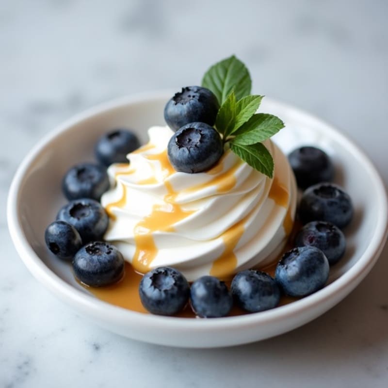 Silky Vanilla Protein Yogurt with Blueberries