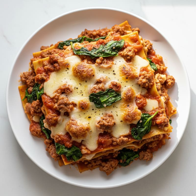 Beef and Spinach Lasagna Bake