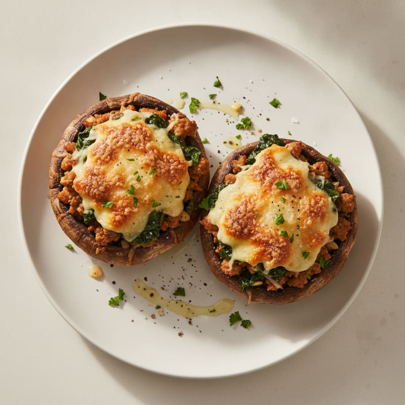 Herb & Cheese Stuffed Portobello Mushrooms
