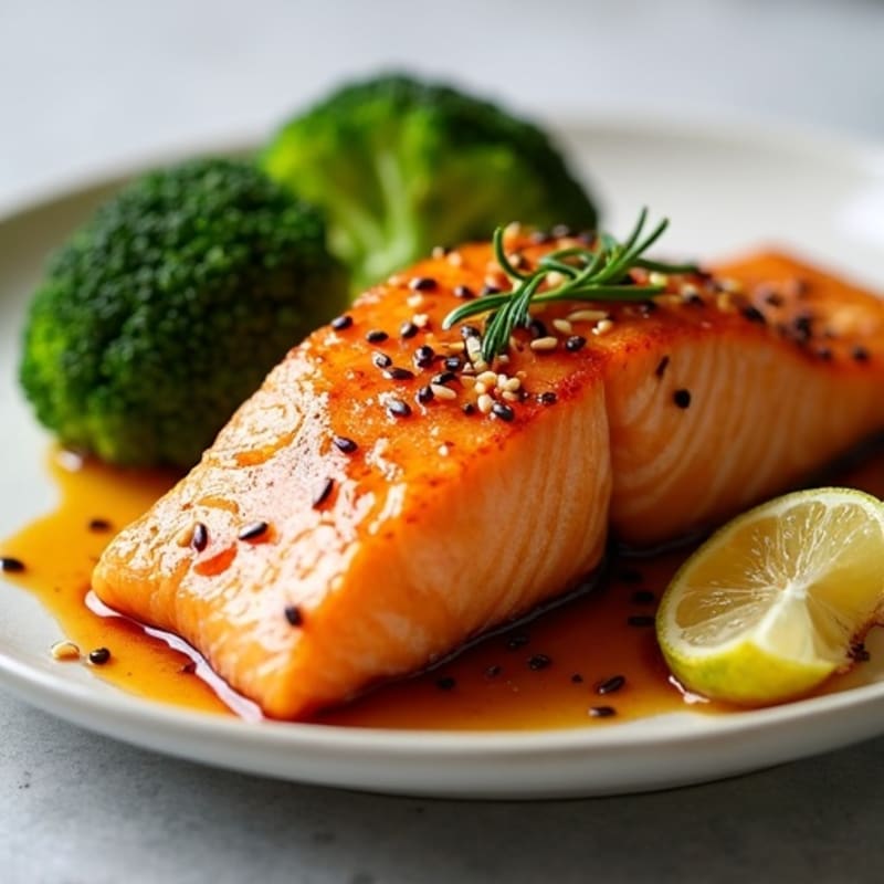 Honey-Ginger Glazed Salmon with Sesame