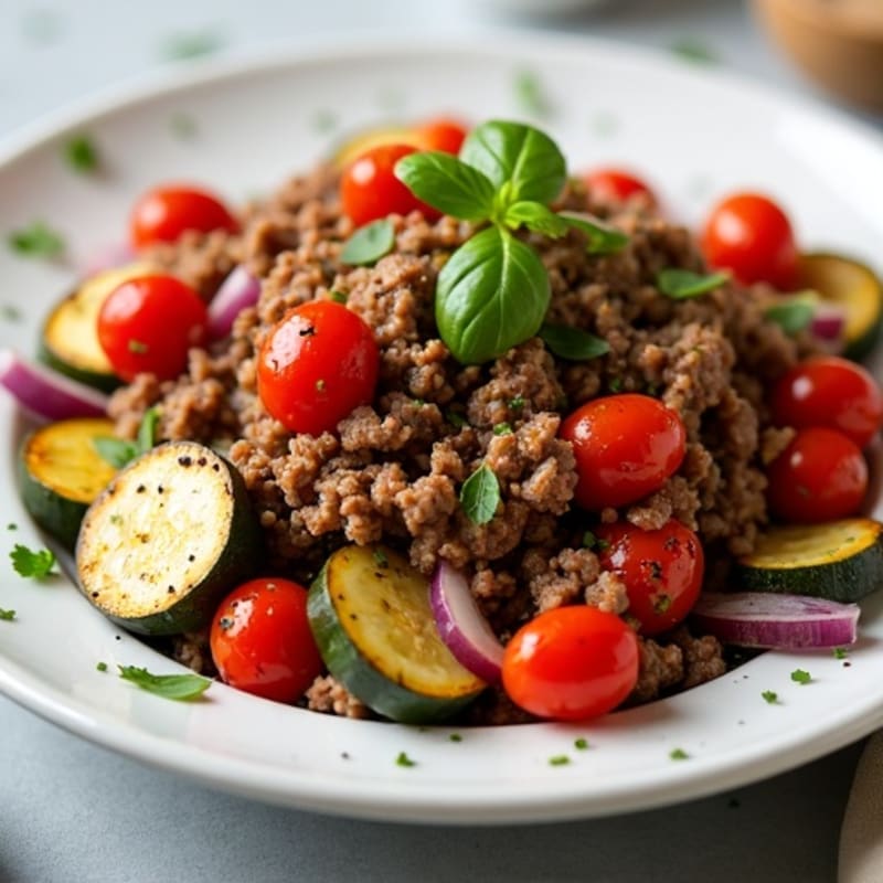 Savory Lean Ground Beef with Roasted Vegetables