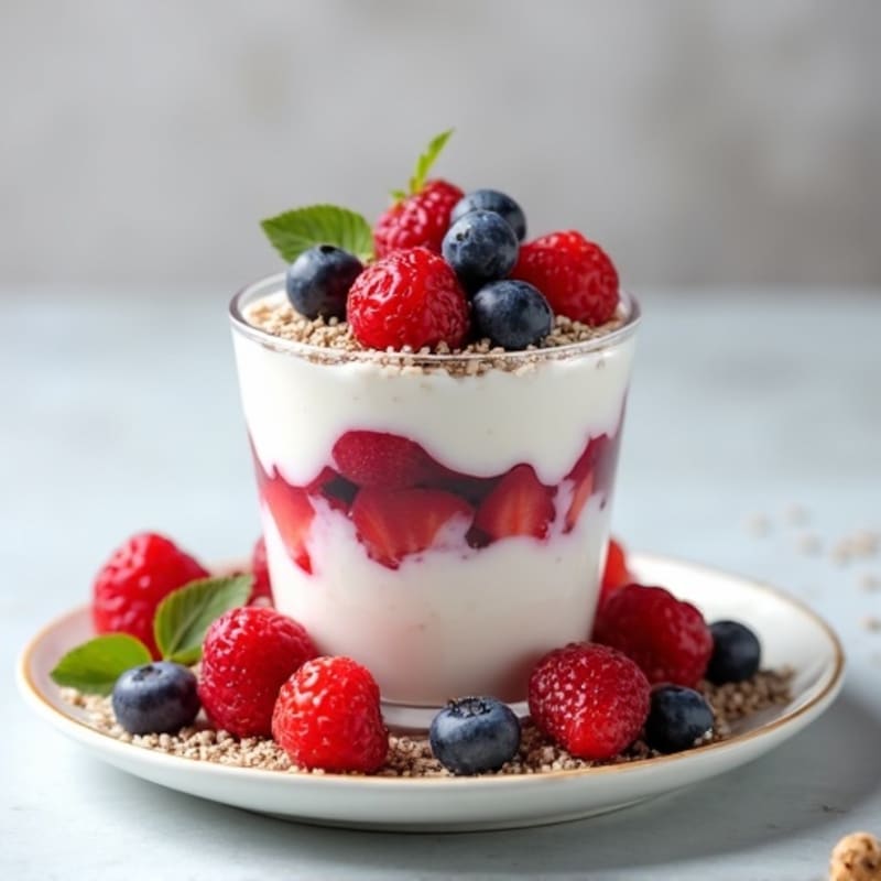 Greek Yogurt Protein Parfait with Mixed Berries