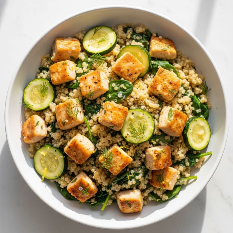 Creamy Lemon-Herb Chicken & Quinoa Bowl