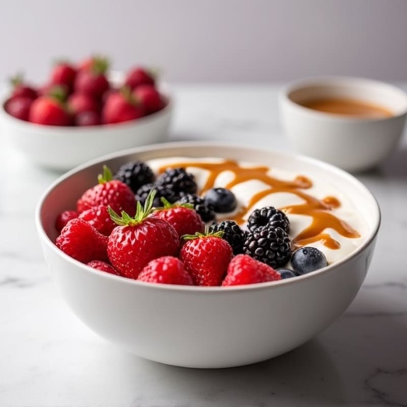 Greek Yogurt Protein Bowl with Mixed Berries and Almond Butter