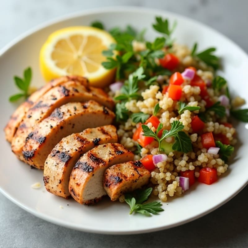 Grilled Turkey Breast with Crunchy Quinoa Salad