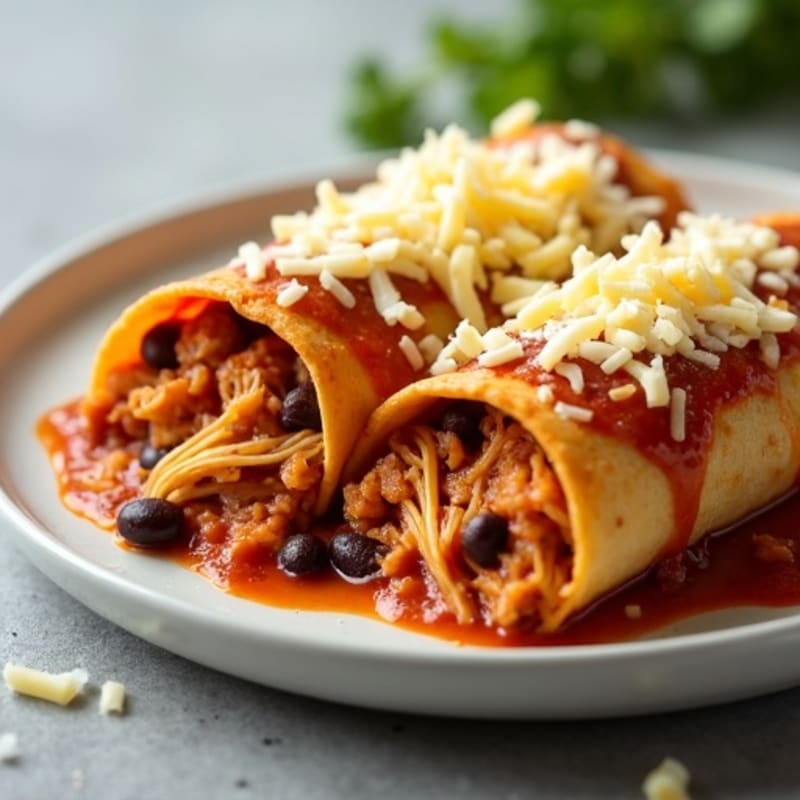 Shredded Chicken and Black Bean Enchiladas