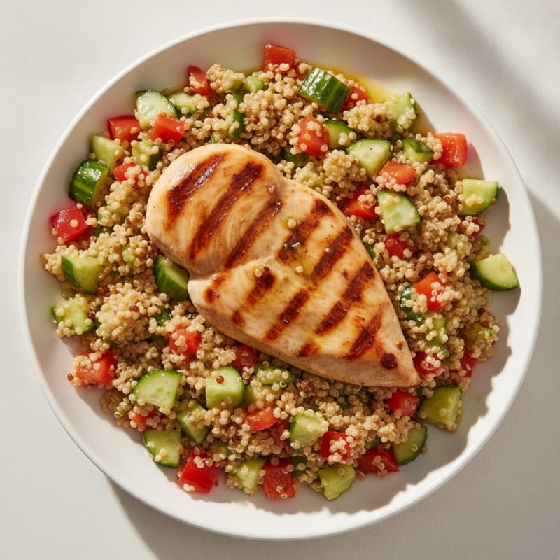 Grilled Chicken Breast with Crunchy Quinoa Salad