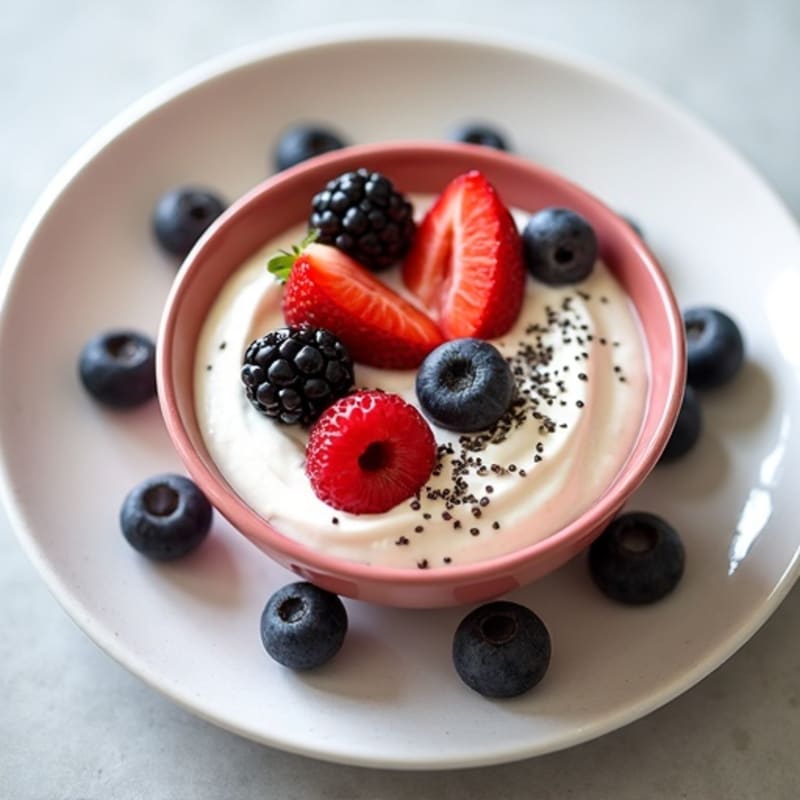 Creamy Vanilla Protein Yogurt with Mixed Berries