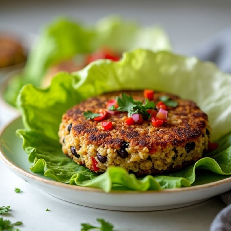 Crispy Black Bean Veggie Burger Lettuce Wraps