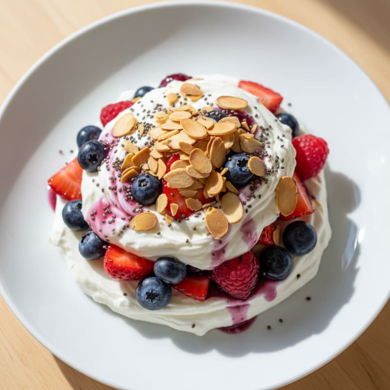Greek Yogurt Protein Parfait with Mixed Berries