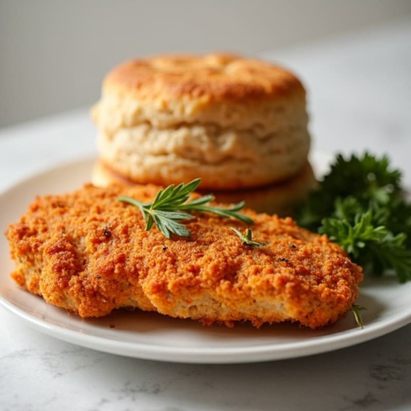 Crispy Baked Chicken with Fluffy Whole Wheat Biscuits