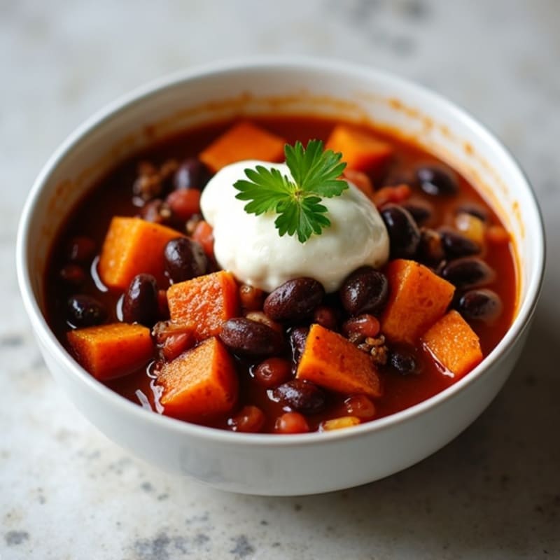 Sweet Potato and Black Bean Chili with Rich Cocoa