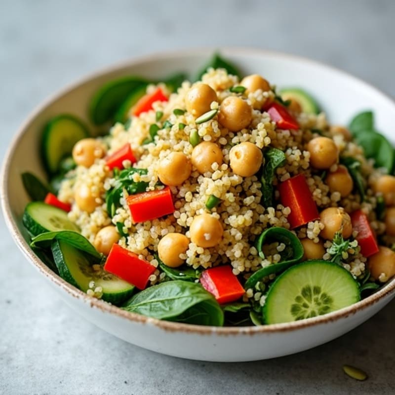 Chickpea and Quinoa Power Salad with Pumpkin Seeds
