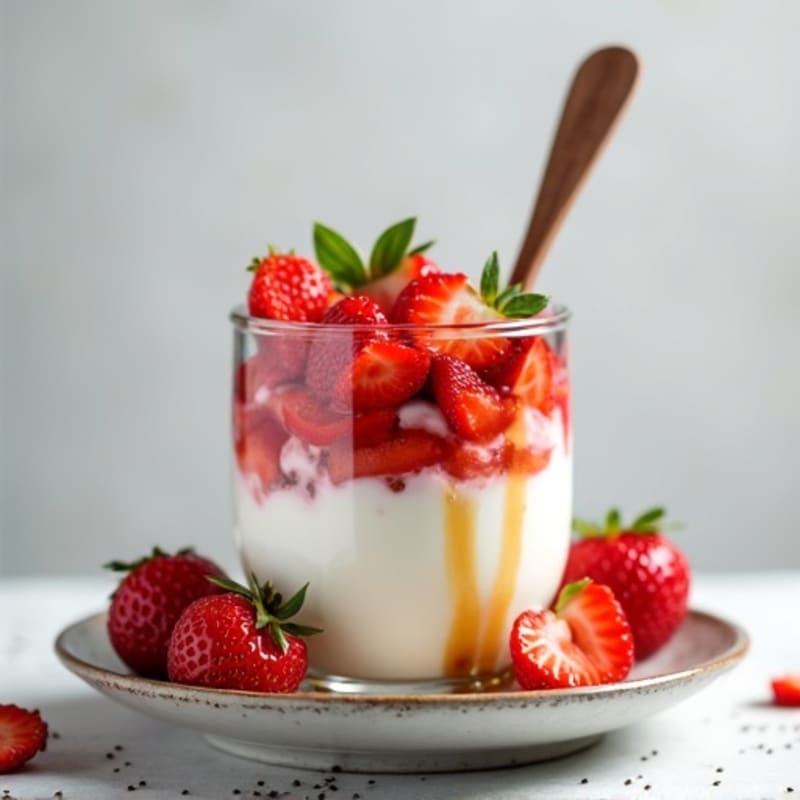 Fresh Strawberry and Creamy Greek Yogurt Parfait