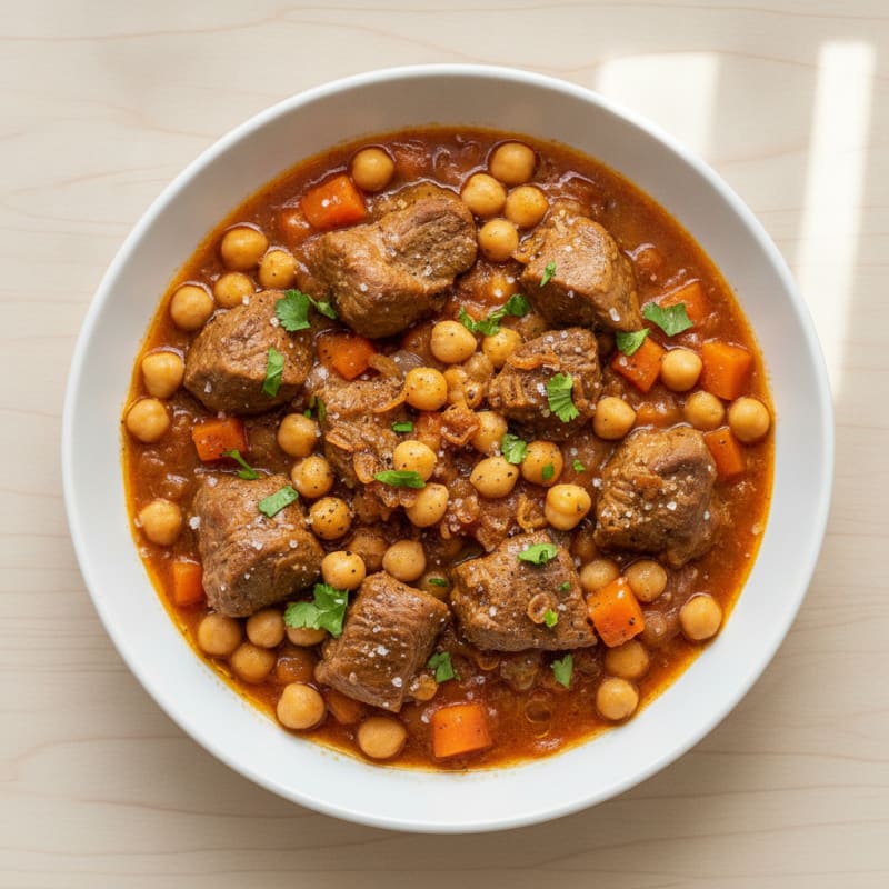 Moroccan Lamb Tagine with Chickpeas