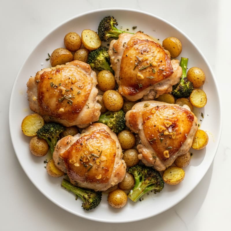 Garlic Herb Roasted Chicken Thighs