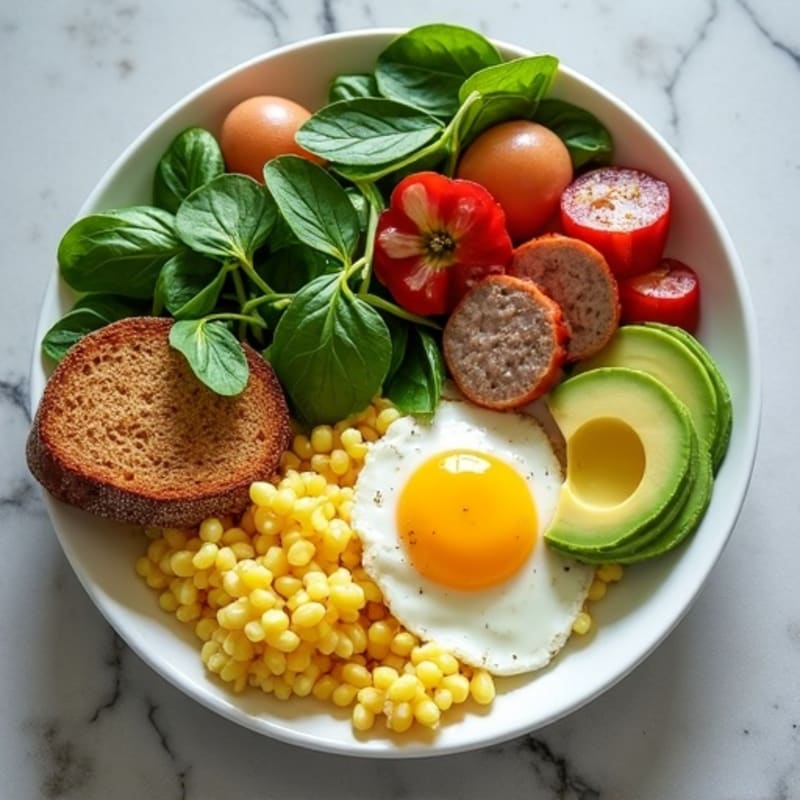 Egg White Scramble with Spinach and Turkey Sausage