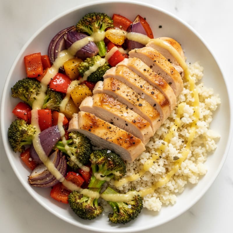 Chicken and Roasted Vegetable Power Bowl