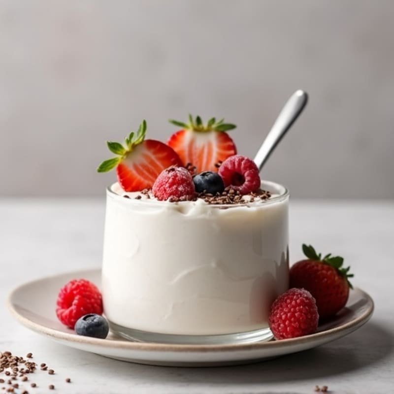 Creamy Greek Yogurt with Chocolate Protein and Chia Seeds