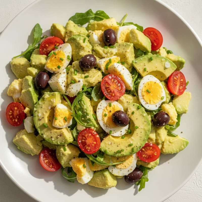 Avocado and Egg Salad with Olives