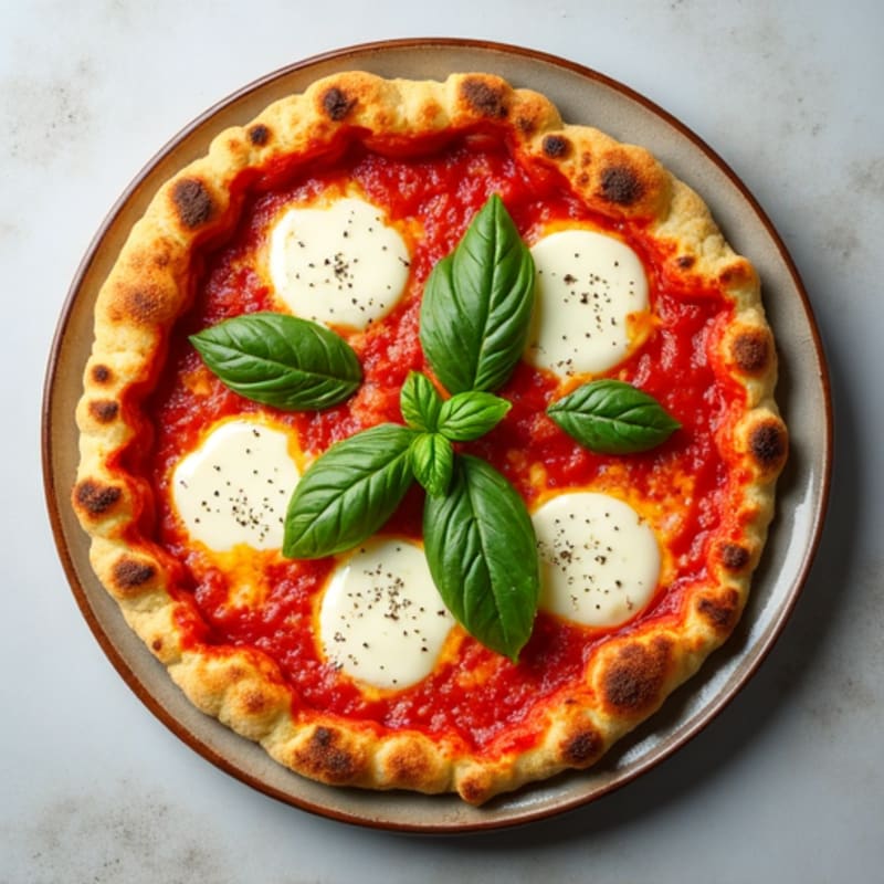 Cauliflower Crust Margherita Pizza with Fresh Basil