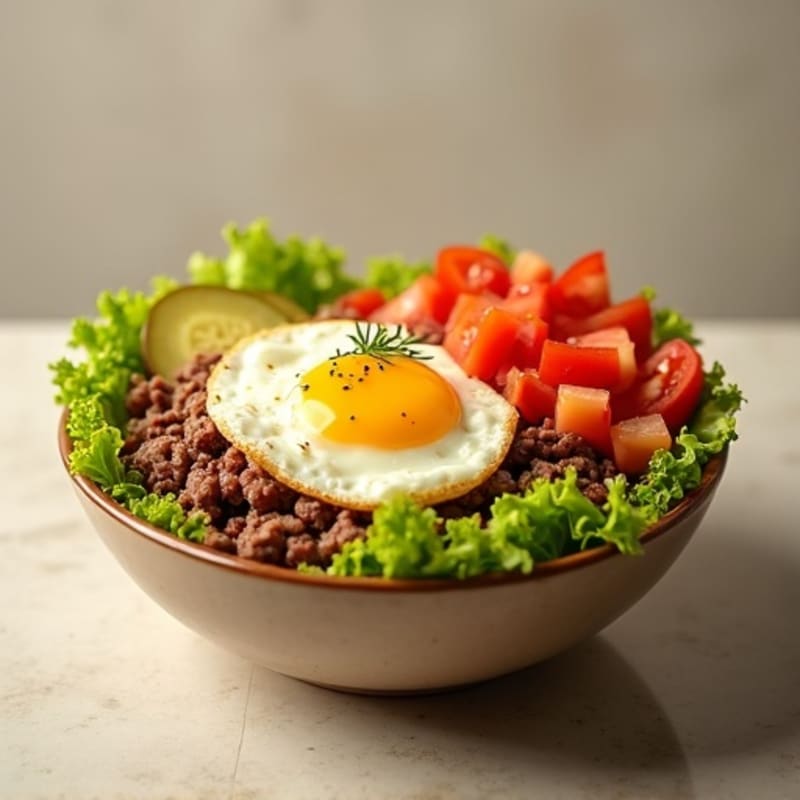 Protein-Packed Lean Ground Beef Big Mac Bowl