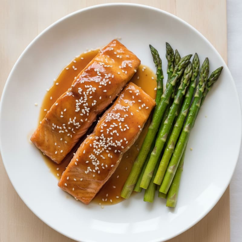Teriyaki Glazed Salmon with Asparagus