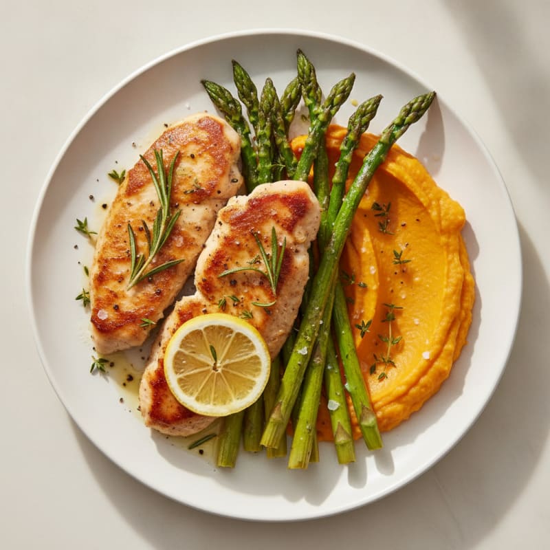 Lemon-Herb Chicken with Roasted Asparagus
