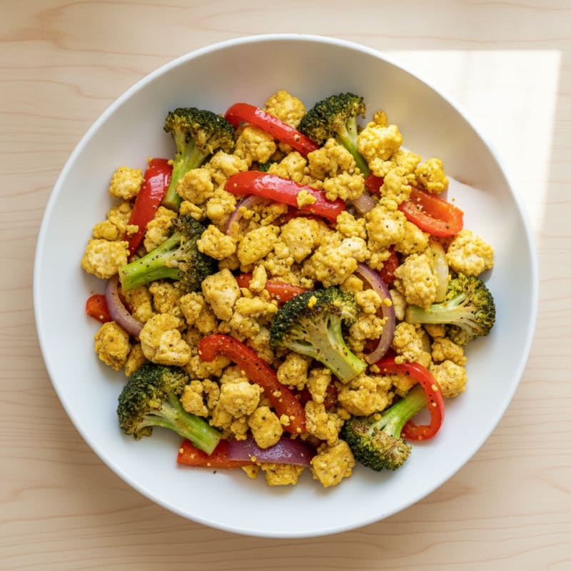 Hearty Tofu Scramble with Roasted Vegetables