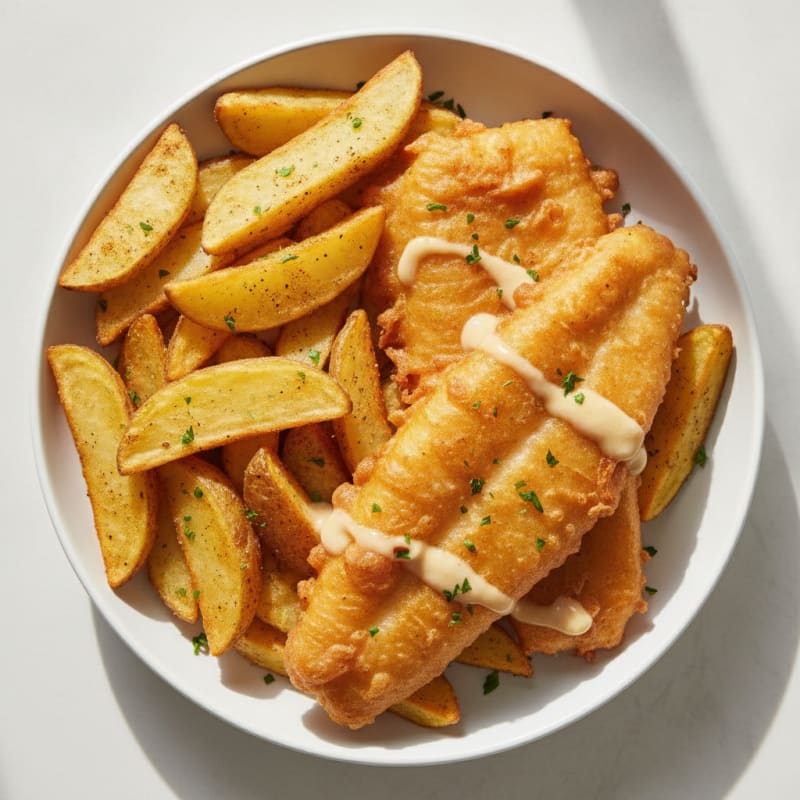 Clean Beer-Battered Fish and Chips