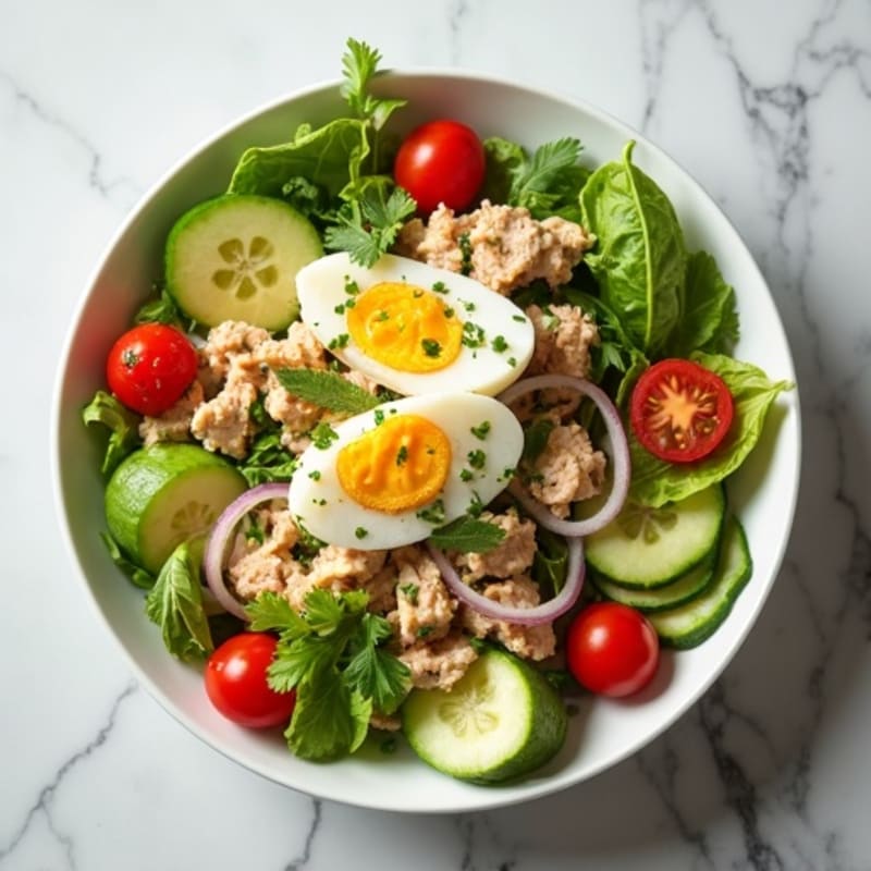 Light Lemon-Herb Tuna and Crisp Veggie Salad