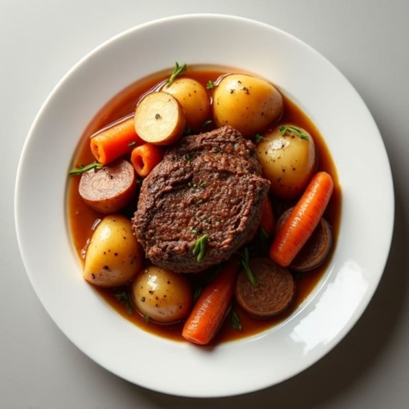 Tender Slow-Cooked Beef Pot Roast with Root Vegetables