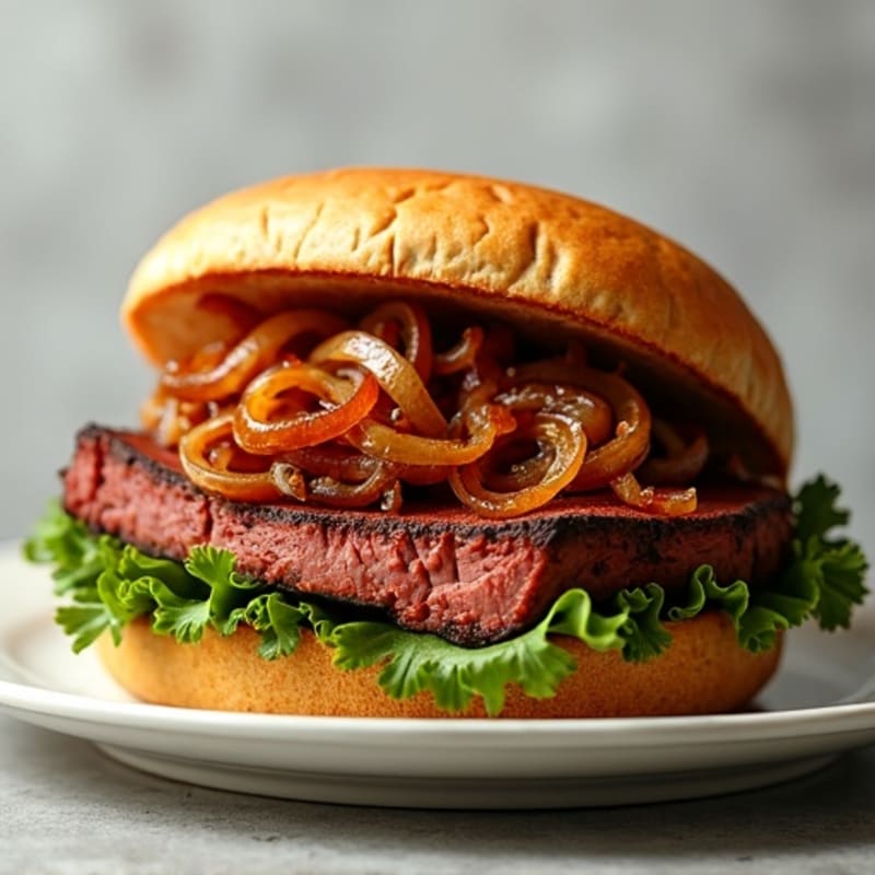 Lean Smoked Brisket Sandwich with Caramelized Onions