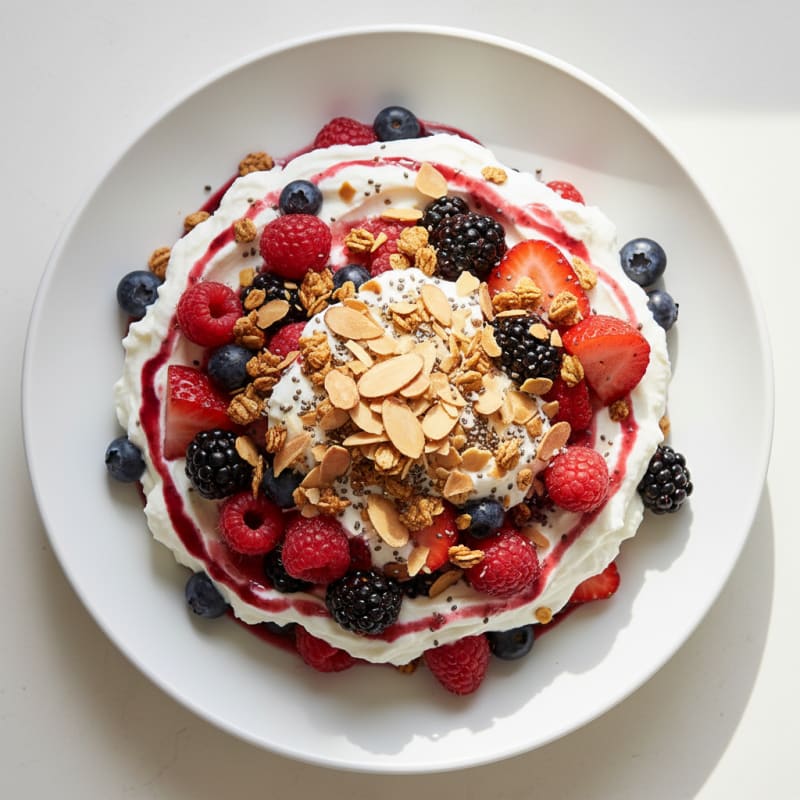 Greek Yogurt Protein Parfait with Mixed Berries