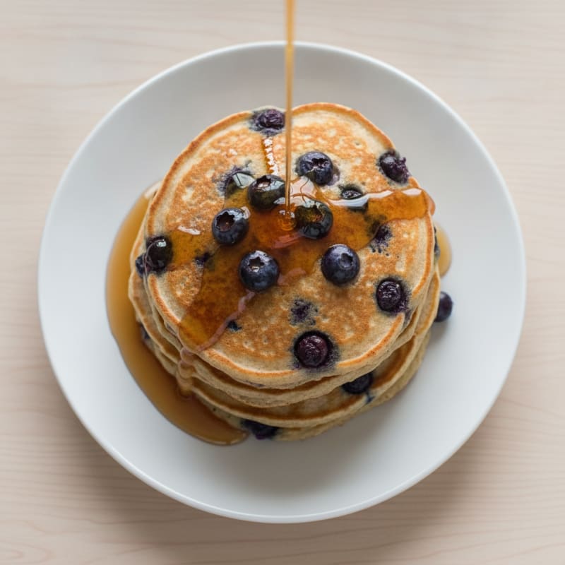 Blueberry Pancakes with Maple Syrup