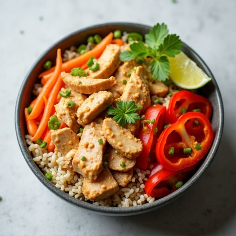 Creamy Thai Peanut Chicken Bowl