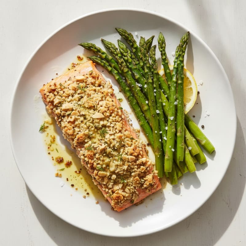 Herb-Crusted Salmon with Roasted Asparagus