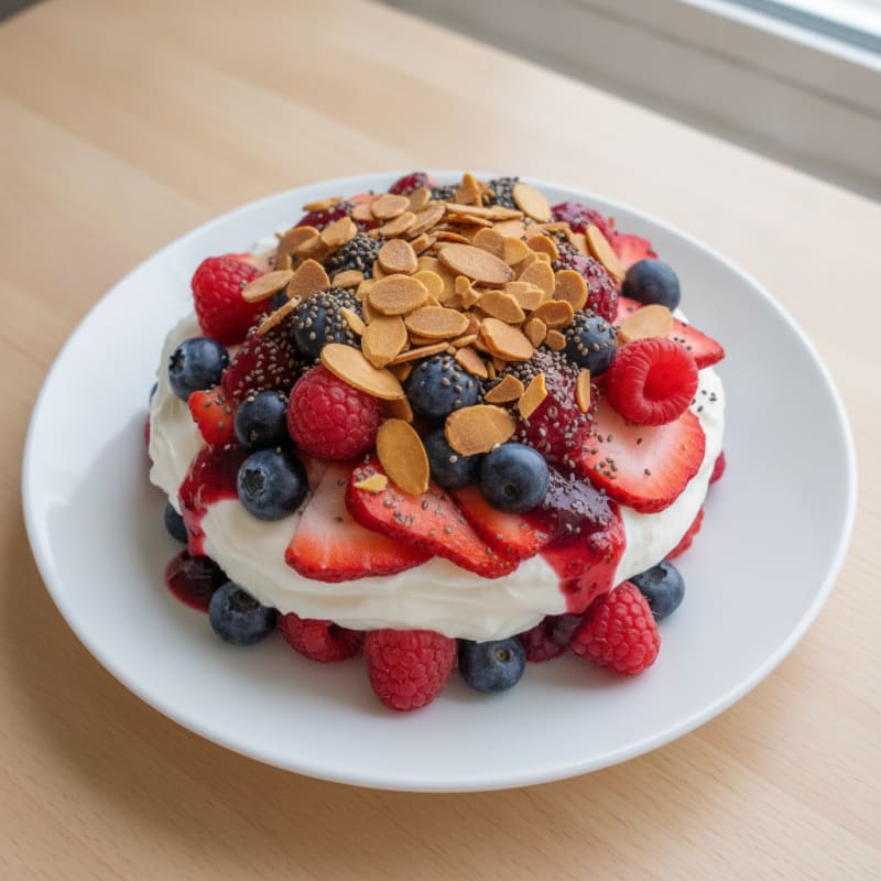 Greek Yogurt Protein Parfait with Mixed Berries