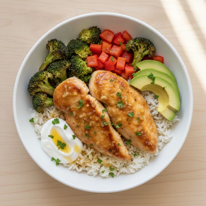 Tangy Chicken and Rice Power Bowl