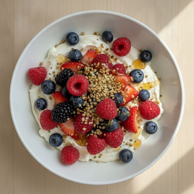 Silky Protein Yogurt with Mixed Berries