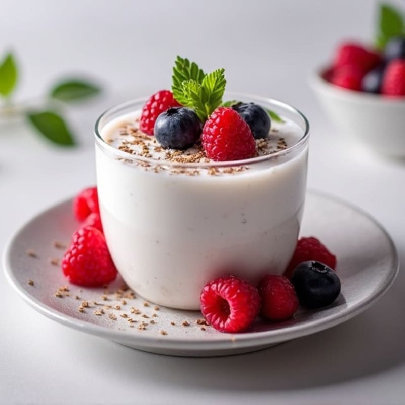 Greek Yogurt Protein Mousse with Mixed Berries