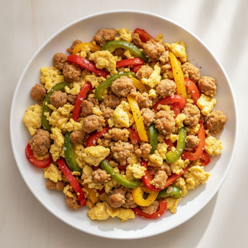 Sausage and Bell Pepper Scramble