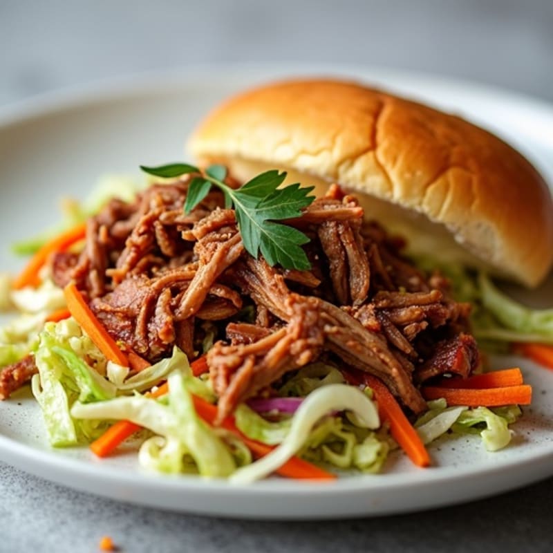 Slow Cooker Smoky Pulled Pork with Crunchy Cabbage Slaw