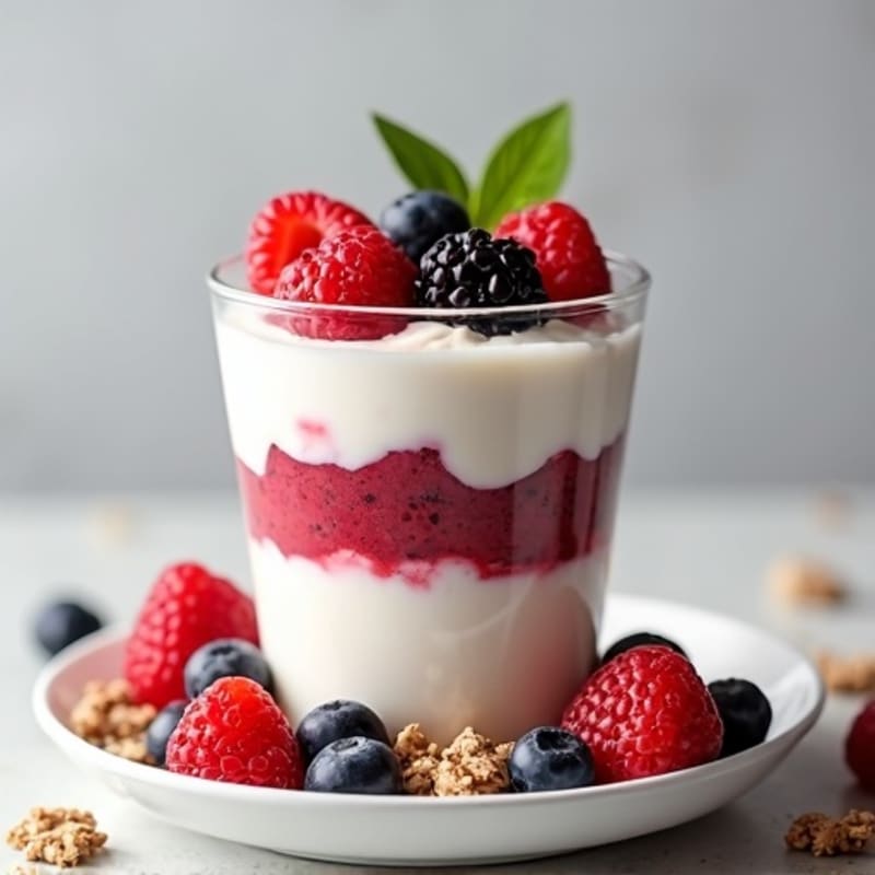 Greek Yogurt Protein Parfait with Mixed Berries