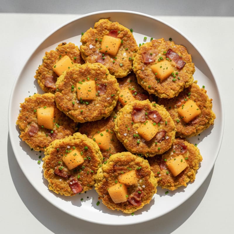 Bacon and Melon Chickpea Fritters